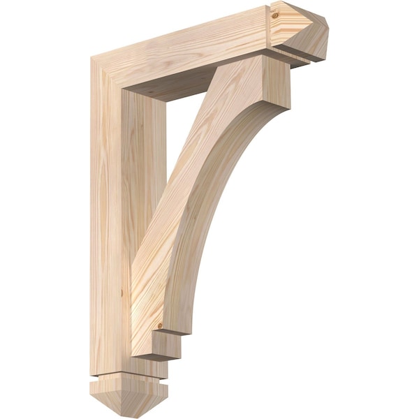 Ekena Millwork Imperial Arts and Crafts Smooth Bracket w/ Offset Brace, Douglas Fir, 5 1/2"W x 22"D x 30"H BKT0604X22X30IMP03SDF - main